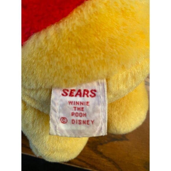 Vintage Sears Gund Disney Winnie The Pooh Plush Bear 9" Yellow With Red Shirt St - Picture 5 of 6